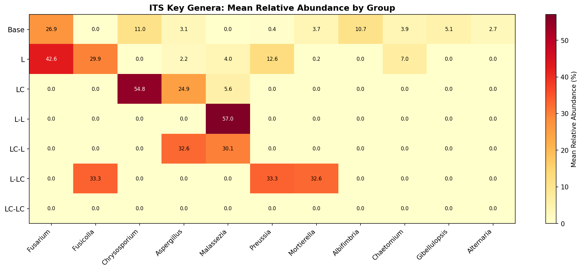ITS targeted heatmap
